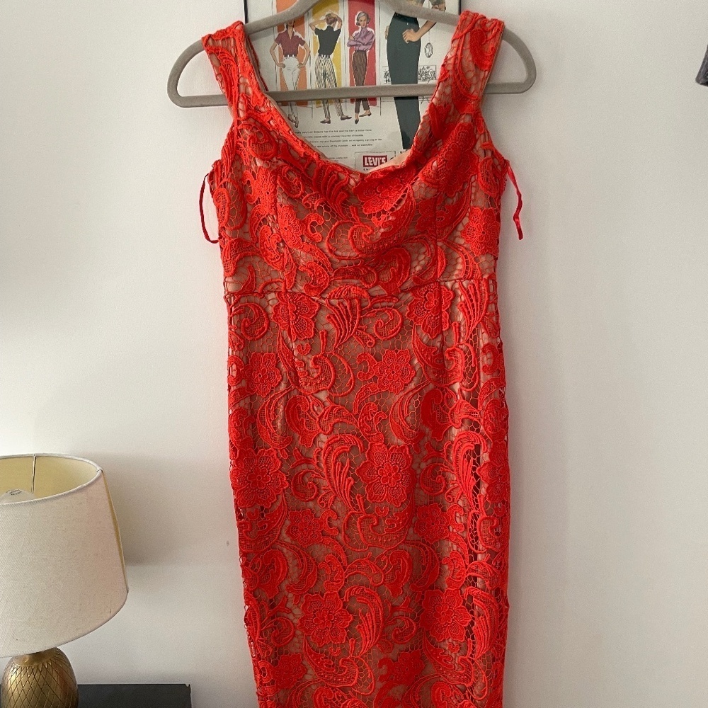 ❤️Boohoo Lace Off The Shoulder Midi Pencil Dress